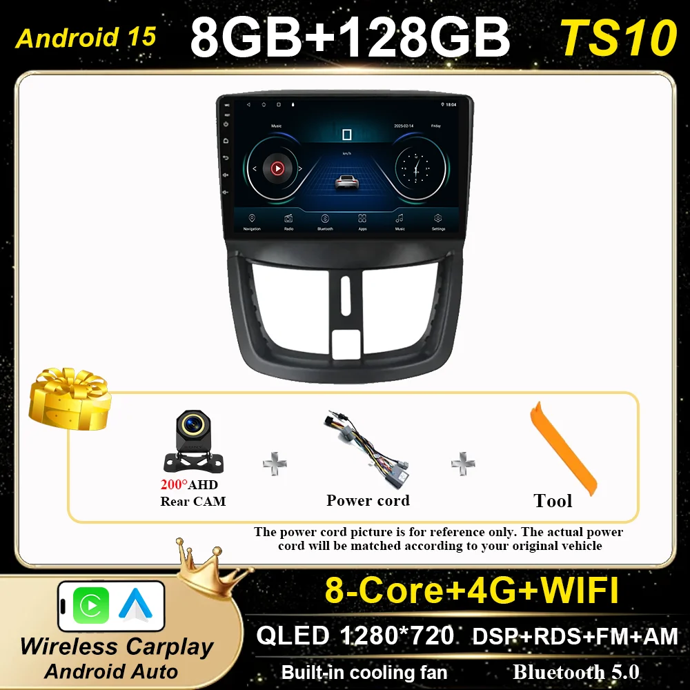 Auto Android GPS Navigatie Voor Peugeot 207 CC 207CC 2006 2007 2008 2009-2015 Auto Radio Stereo Multimidia Speler 4G Carplay 2DIN - afbeelding 1
