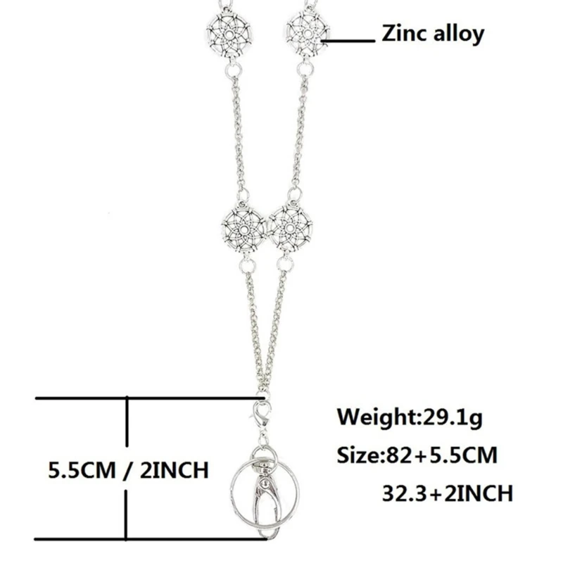 Ремешок-ожерелье для ключей и бейдж-карт, металлические цепные ремешки для женщин