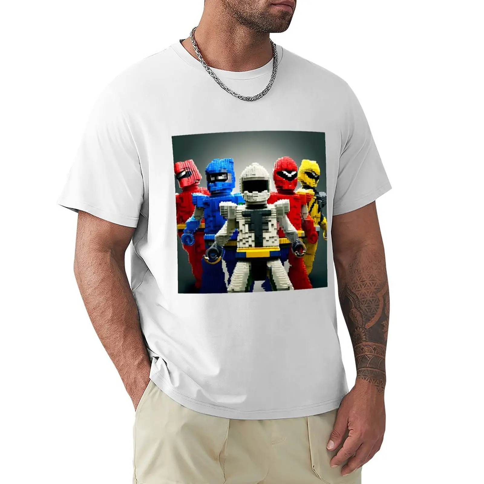 Blocky Brick Super Sentai Rangers 2 T-Shirt animal prinfor boys shirts graphic tees mens clothing