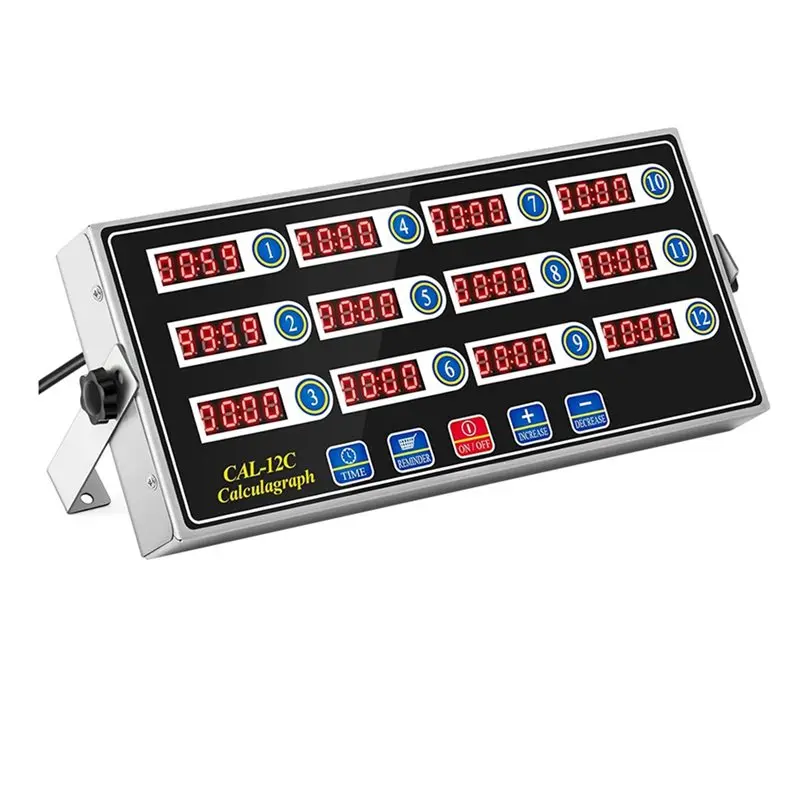 AWAH 12-Channel Digital Kitchen Timer, Commercial Cooking Timer With Loud Alarm, Large LCD Display, For Restaurants