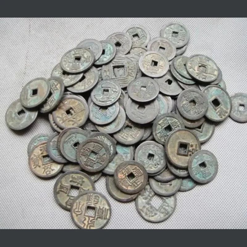 Collect 50 piece Chinese Copper Coin Old Dynasty Antique Currency sent at random