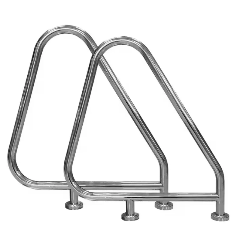 سلم حمام سباحة من الفولاذ المقاوم للصدأ الفاخر، درابزين السلم المتحرك الربيعي الساخن، ملحق حمام السباحة #4