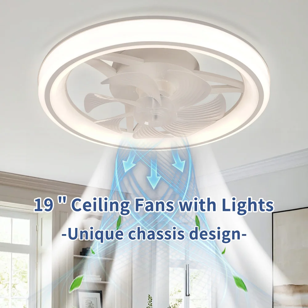 Einfache LED-Deckenventilatorleuchte mit Fernbedienung und stufenloser Dimmung, 6 Windgeschwindigkeitsstufen ​ ​ Wohnzimmer Schlafzimmer Kronleuchter Ventilator