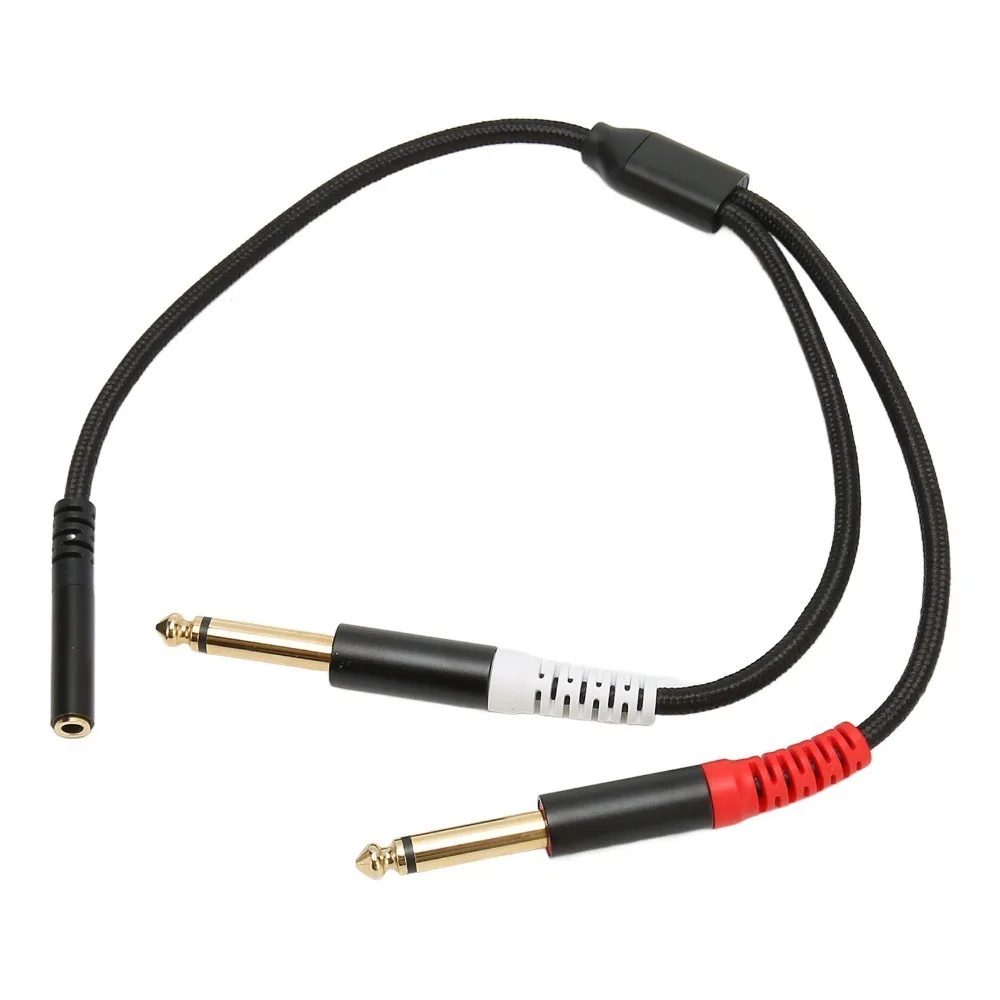 1/8 Stereo Female to Dual 6.35mm Mono Male 3.5mm to Dual 1/4 Inch Sound Splitter Cable 13.8inch Audio Splitter Cord