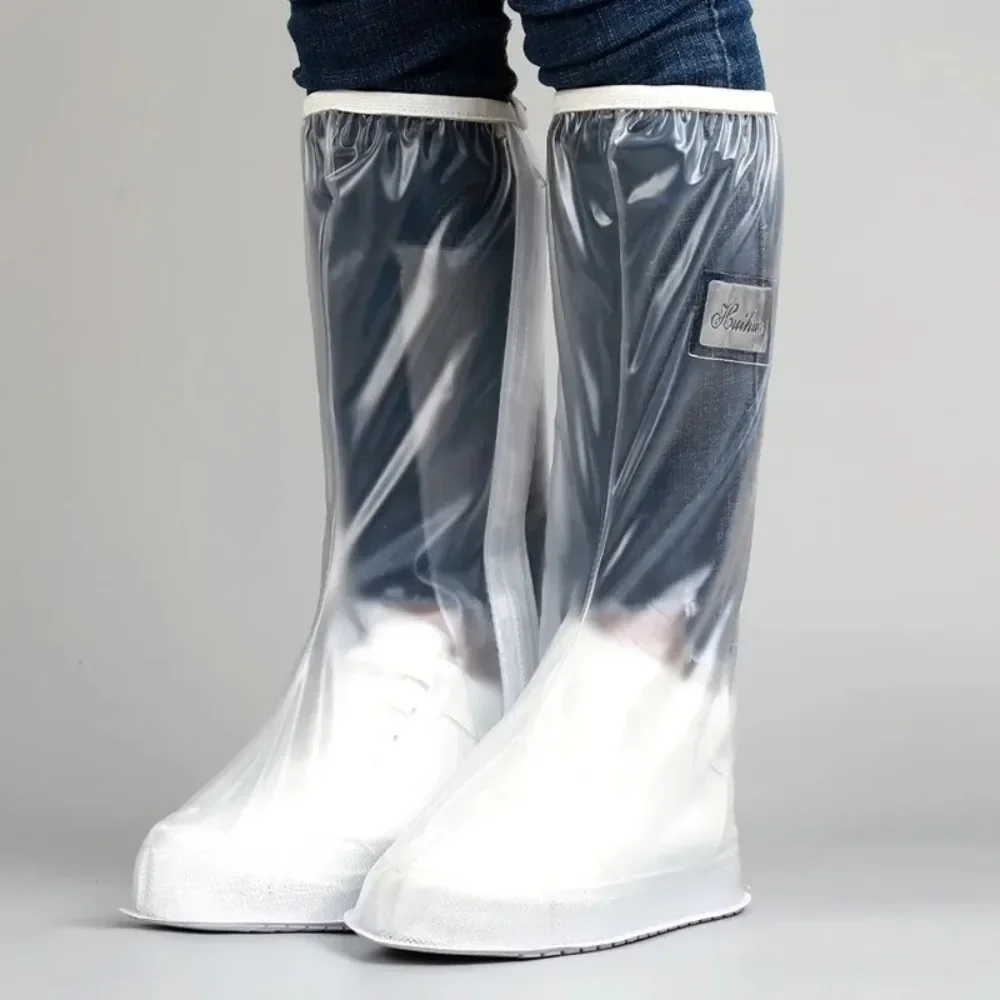 Regenstiefelüberzüge mit hohem Schlauch, Outdoor-Regenstiefel, widerstandsfähig, wiederverwendbar, rutschfest, für regnerische Tage, Schutzüberschuhe, wasserdichte Schuhe