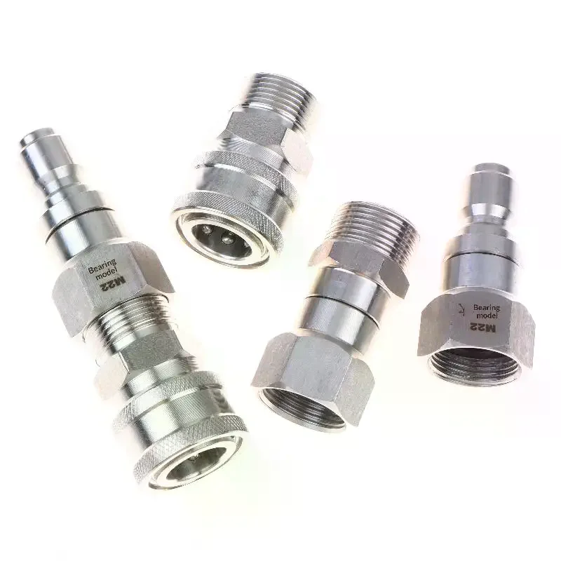 M22 14mm/15mm Pressure Washer Swivel Fitting - 360° Kink Free Anti-Twist 5000PSI To Hose Male Thread