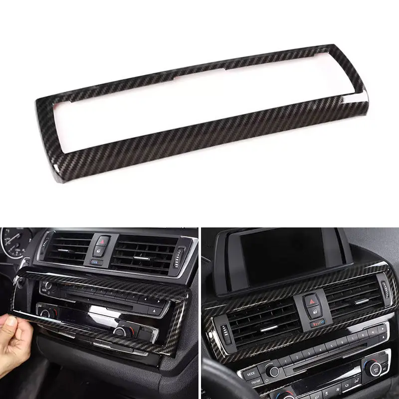 ABS Carbon Fiber Car Accessories Center Control Air Outlet Vent Frame Cover Trim For BMW 1 Series F20 F21 F22 F23 2012-2018