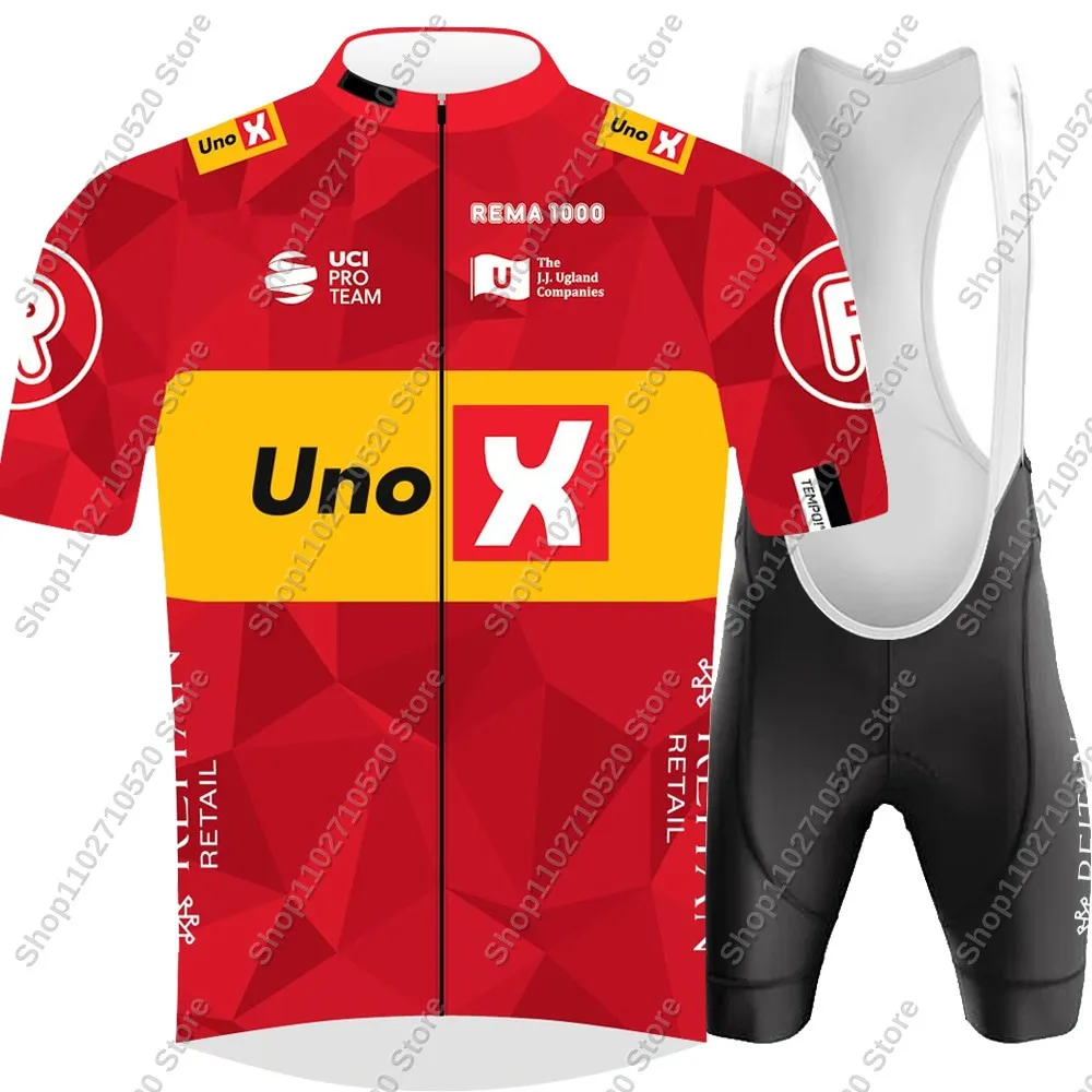 2025 UNO X Pro Team Cycling Jersey Set Summer Cycling Clothing Men's Kit Road Bike Shirts Suit Bicycle Bib Shorts MTB Uniform