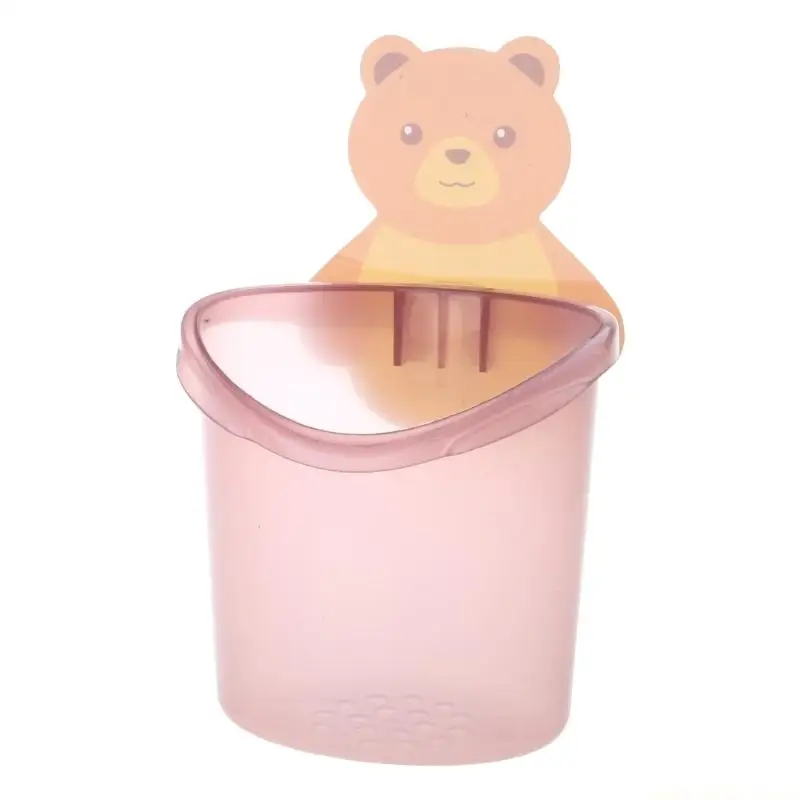 QX2E Shelf Drainer Drying Cup Bear Toothbrush Holder Storage Rack Bathroom Sets