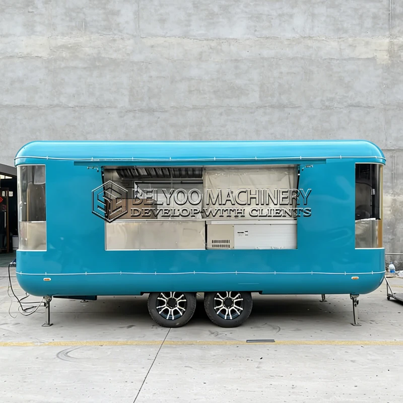 Belyoo Food Truck New Outdoor Concession Trailer With Full Kitchen Setup Designed For Pizza Tacos Coffee And Juice Catering