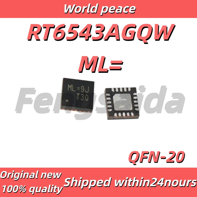 (1-10pcs)100% Brand new original RT6543AGQW RT6543A Silk screen ML=8A ML=8G ML=starting QFN20