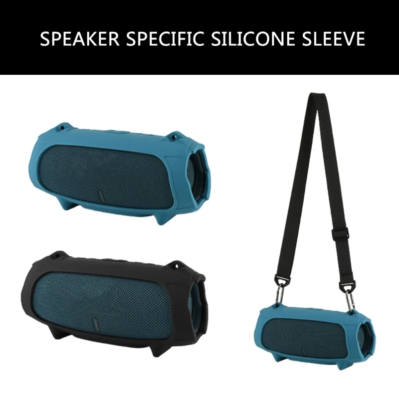 Silicone Protective Case Sleeve for J-BL 5 WiFi and Portable Speakers with Carabiner and Shoulder Straps