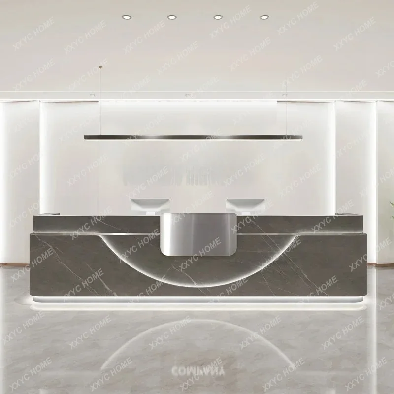 A Company Front Desk Hotel Lobby Paint Bar Marble Pattern Checkout Page Customization