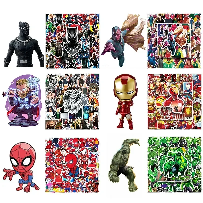 

Disney 35/50Pcs Super Hero Spider-Man Black Widow Sticker Cartoon Character Thor Iron Man Sticker Toys Children's Gifts