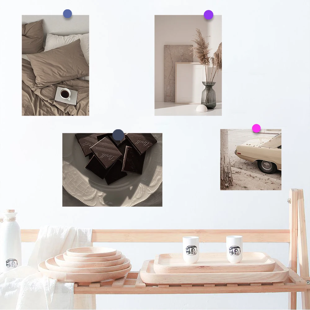 15pcs Ins style Wall Decor Poster Sticker for Nostalgia Wall Decor Motorsport Minimalism Classic Collage Kit for Girl Trendy