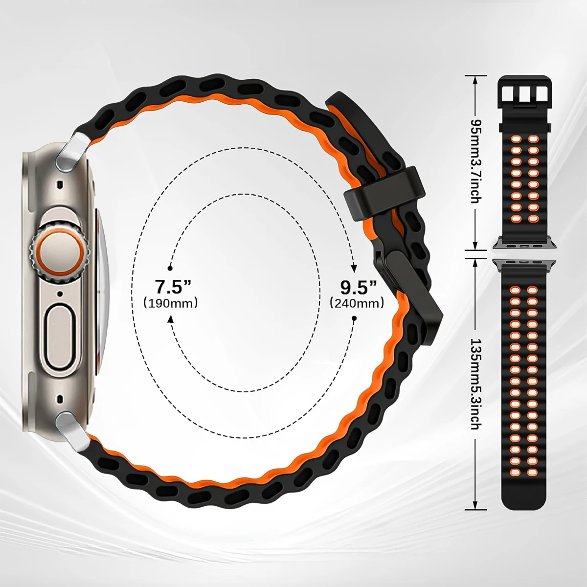 المحيط سيليكون حزام ل أبل الترا 2 3 49 مللي متر الفرقة تنفس سوار iWatch سلسلة 11/10 46 مللي متر 9 8 7 6 SE 45 مللي متر 44 مللي متر حزام #6