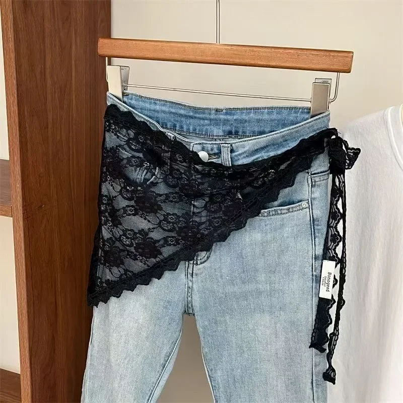 الدانتيل Scrunchies للنساء مرونة العصابات الشعر ذيل حصان أصحاب التعادل بلون الشعر هوب Scrunchy الأربطة المطاطية النساء الشعر الدائري #5