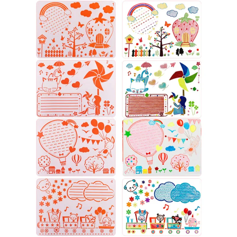 1pcs 21*29cm Childhood Era Stencil DIY Layering Furniture Floor Wall Painting Scrapbook Coloring Embossing Decoration Template