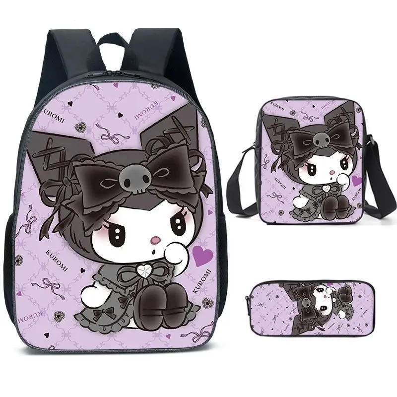 Kuromi Anime 3 Stks/set Rugzak Student School Schoudertas Kids Schattige Reisrugzak Kinderen Verjaardagscadeau