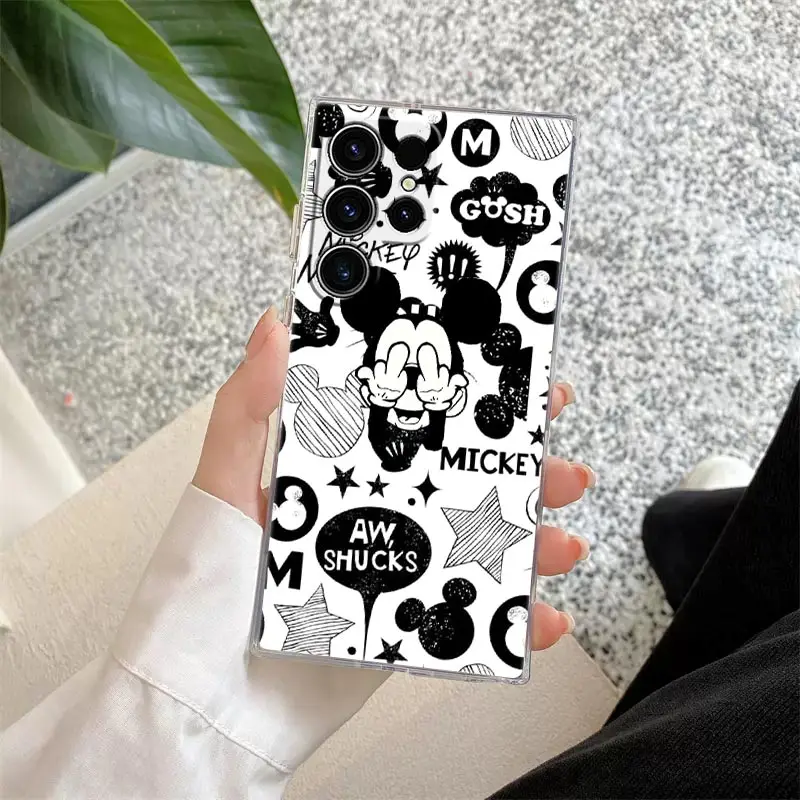 حافظة لهاتف سامسونج جالاكسي S24FE S25 S23 S21 Ultra S20 S24 FE S22 S25 Plus A35 A55 5G حافظة ميني كارتونية ميكي غطاء شفاف #4