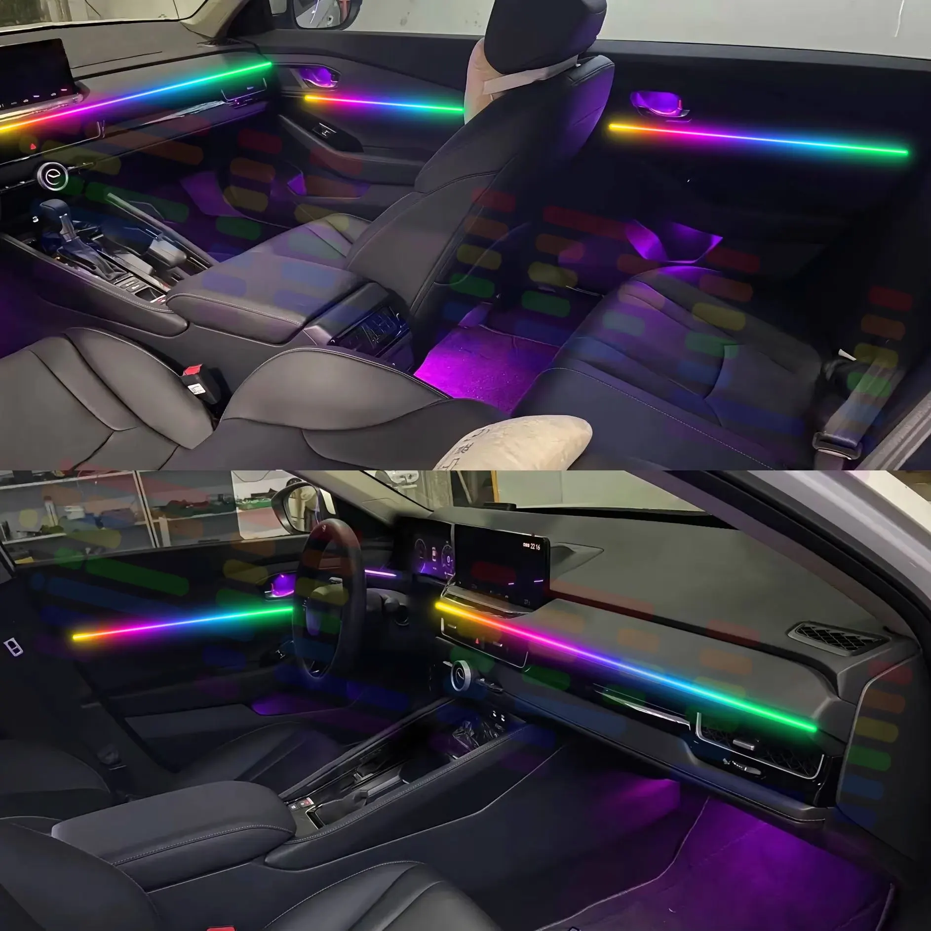 FOR TOYOTA Sienna 2024-2025 YEAR RGB/DREAM COLOR 6 Lights Car Ambient Light Kit Music Sync APP Control Glow S