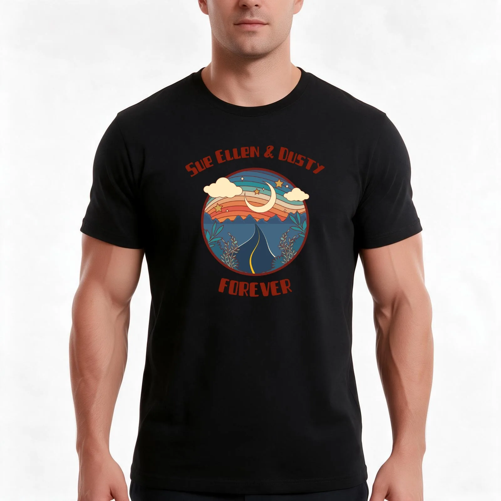 Sue Ellen & Dusty Forever T-Shirt, Summer Casual Cotton Tee, Oversized Streetwear Tops, Vintage Graphic Print, Unisex Men Women