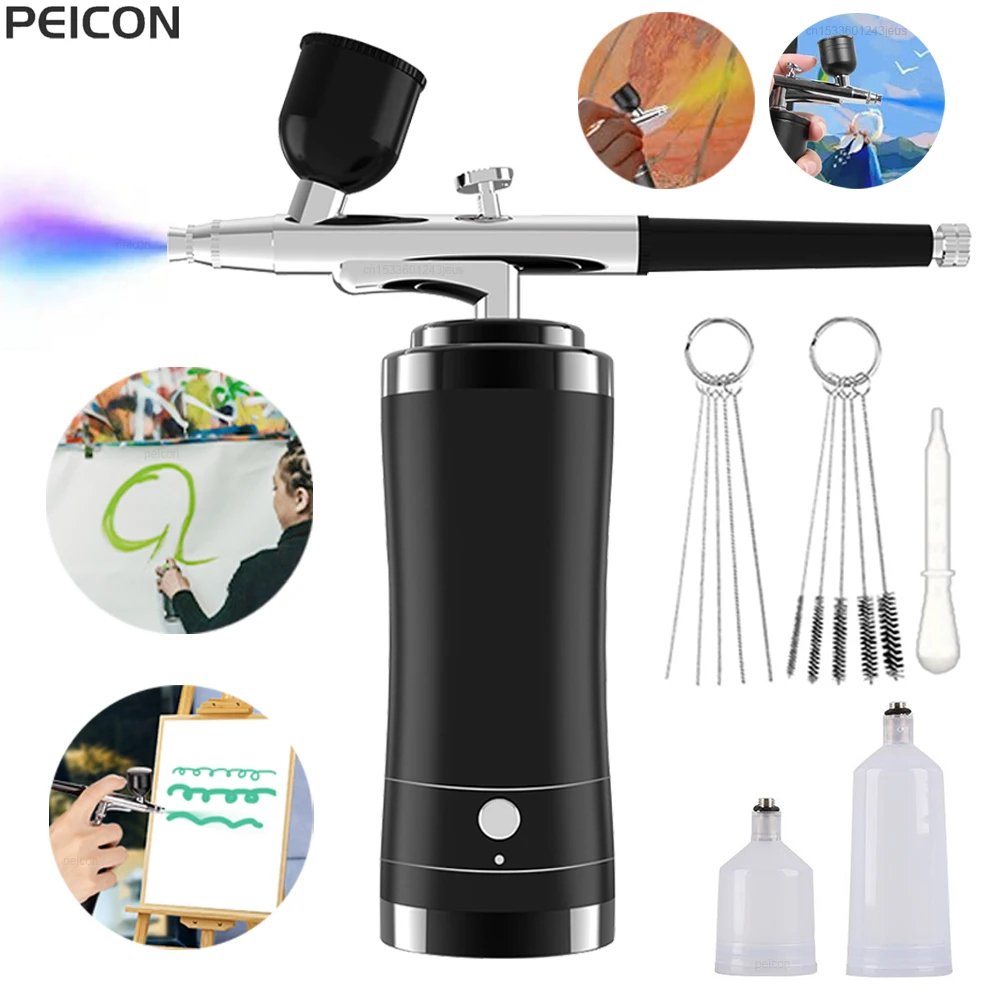 

Airbrush with Compressor Paint Spray Gun Portable Airbrush Mini Spray Gun for Painting Model Paint Airbrush Kit with Compressor