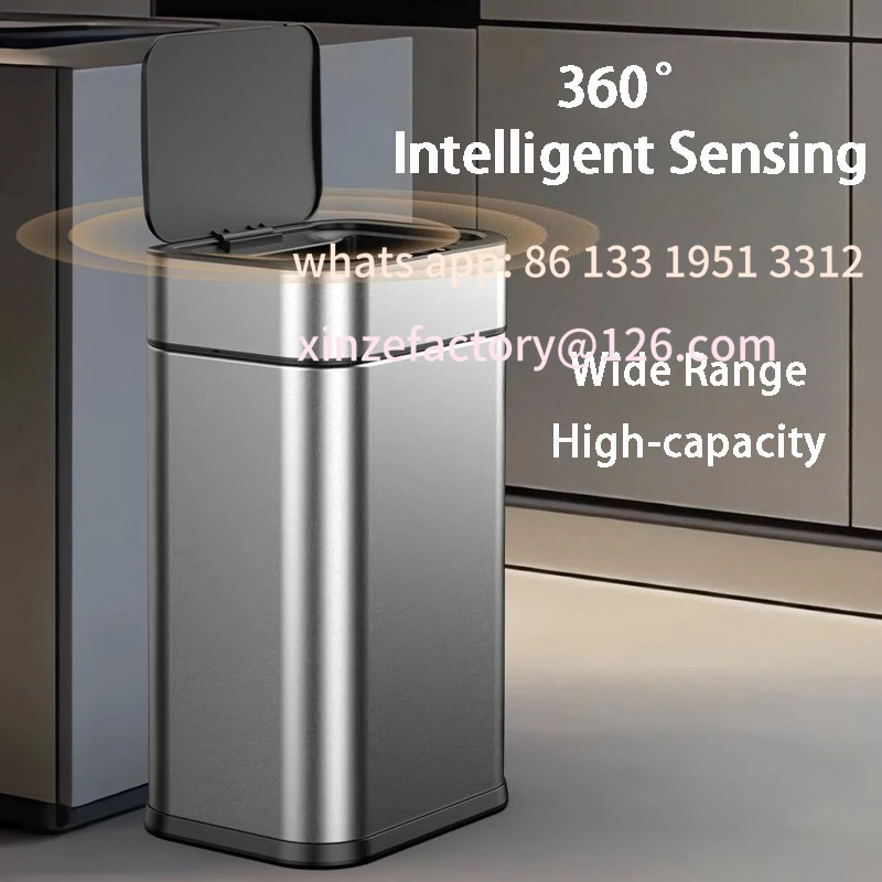 Customizable t Dump House Bat Automatic Sensor Trash Can Stainless Steel Wastebin Kitchenh  Home Large Capacity Trash Can Smar