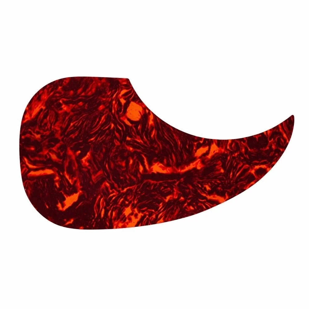 2PCS Red Tortoise Color Acoustic Guitar Pickguard PVC Material 40/41 Inch Guitar Guitar Guard Plate Water Drop Shape Pickguard