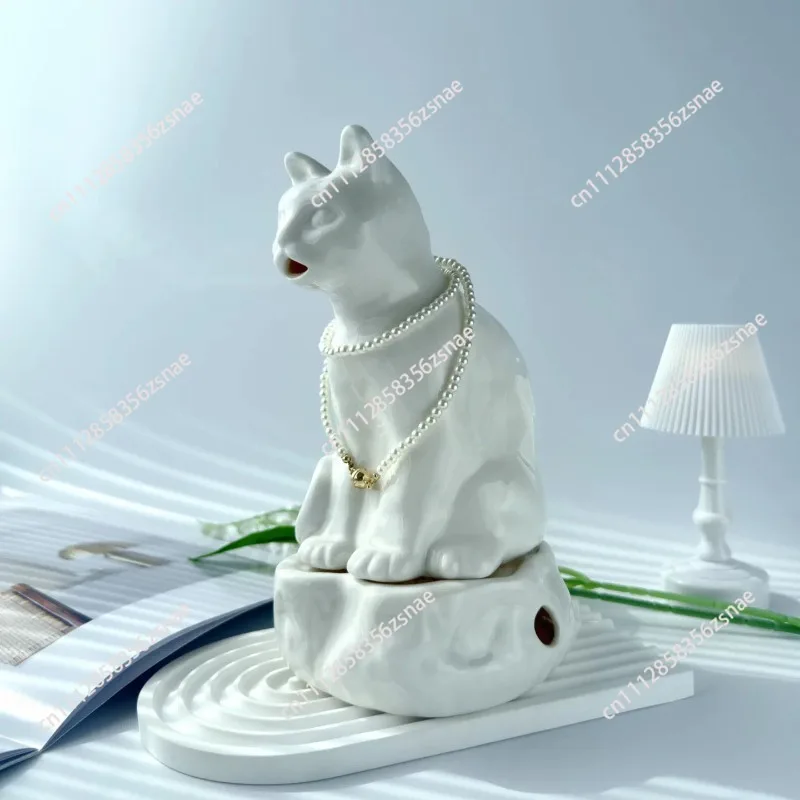 Kitten cat incense burner incense incense insert furnace ornament creative niche Christmas gift Merry Christmas