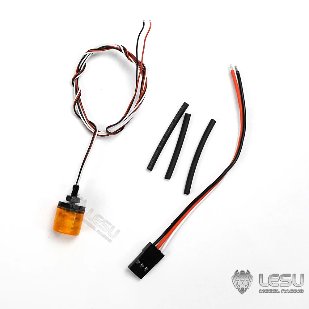 Modelo de cabine rc, 1 peça, aviso rotativo, luz led, tensão 3v para rc 1/14 lesu, diy, caminhão trator tamiyaya, carros