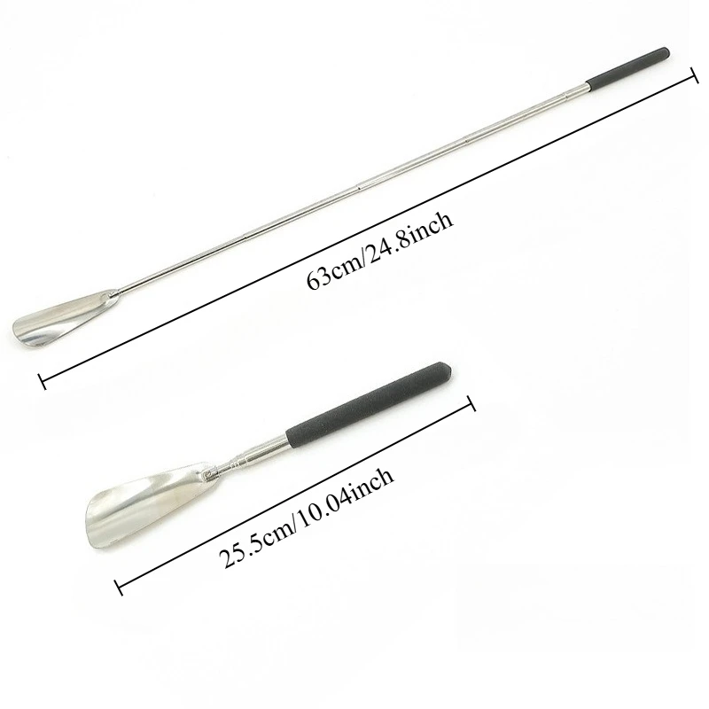 1 قطعة لبيسة حذاء قابلة للتمديد مقبض طويل لكبار السن قابل للتعديل من الفولاذ المقاوم للصدأ تلسكوبي لقرن الحذاء للرجال والنساء، مساعد الأحذية