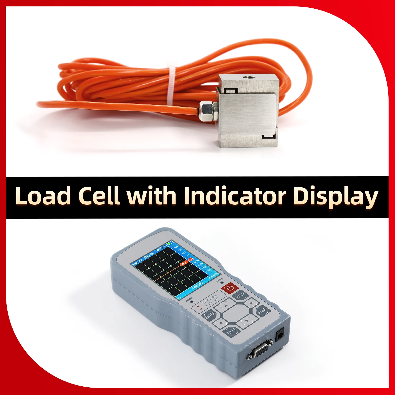 

Micro S type Load Cell Sensor+Digital Force Gauge,Test the Tensile Force and Compressive Force,Peak/Valley Values,Alarm Modes