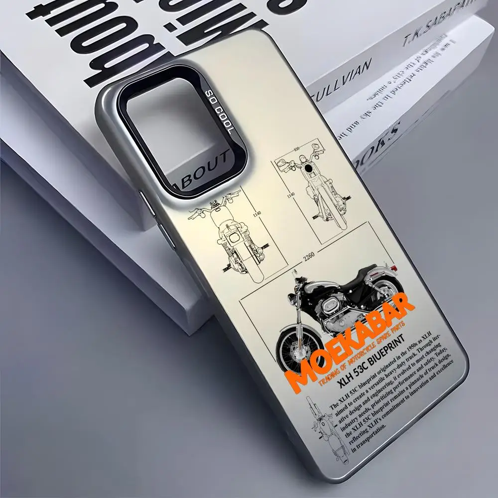 H-Harle ريترو دراجة نارية قضية الهاتف لسامسونج غالاكسي S25 حافة S24 S23 S22 S21 S20 الترا فوندا سيليكون الملونة جراب هاتف #6