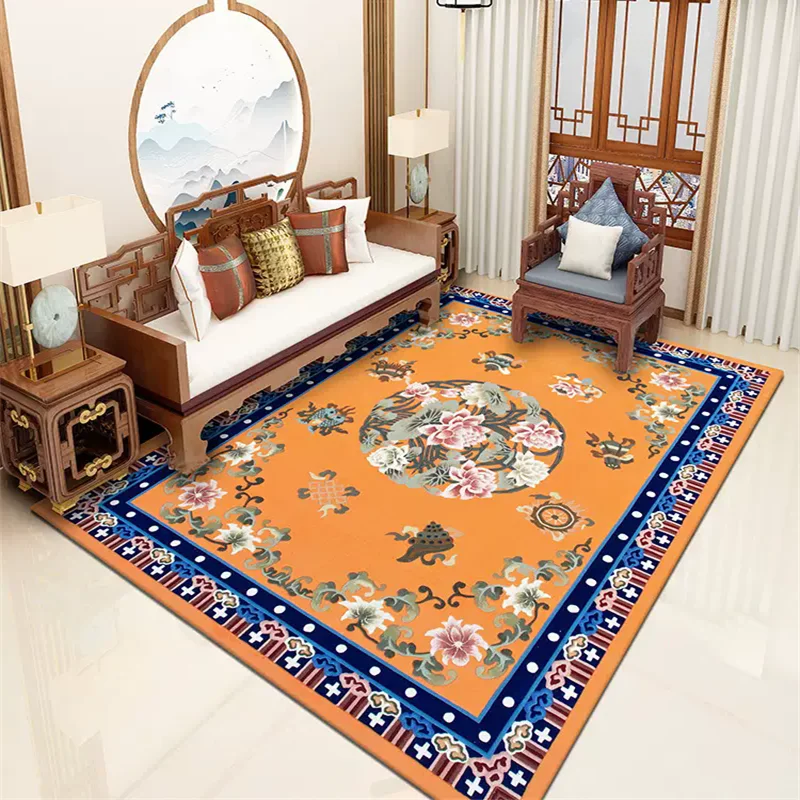 

Chinese Traditional Carpet For Living Room Ancient Lotus Flower Rugs For Bedroom Home Decor Villa Sofa Tea Table Floor Mat Wool