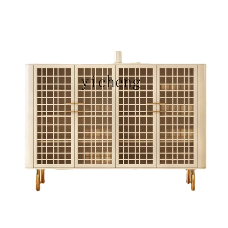 

New Chinese Style Solid Wood Shoe Cabinet Door Storage Cabinet Living Room Entrance Light Luxury Entrance Cabinet