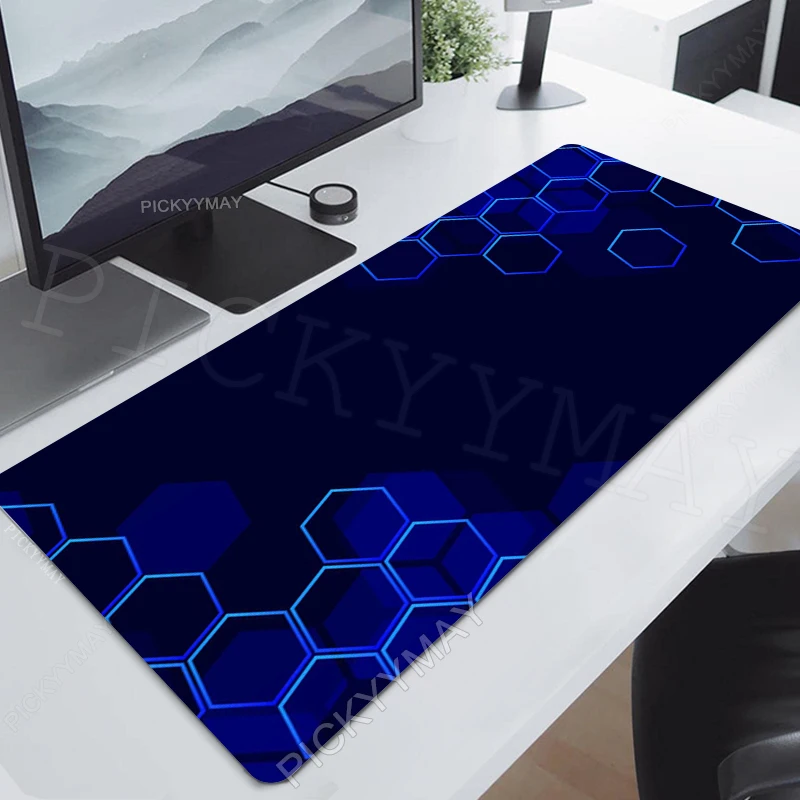Geometric 100x55cm XXL Lock Edges Mousepads Large Gaming Mousepad Keyboard Mats Mouse Mat Desk Pad For Gift Hexagon Mouse Pads