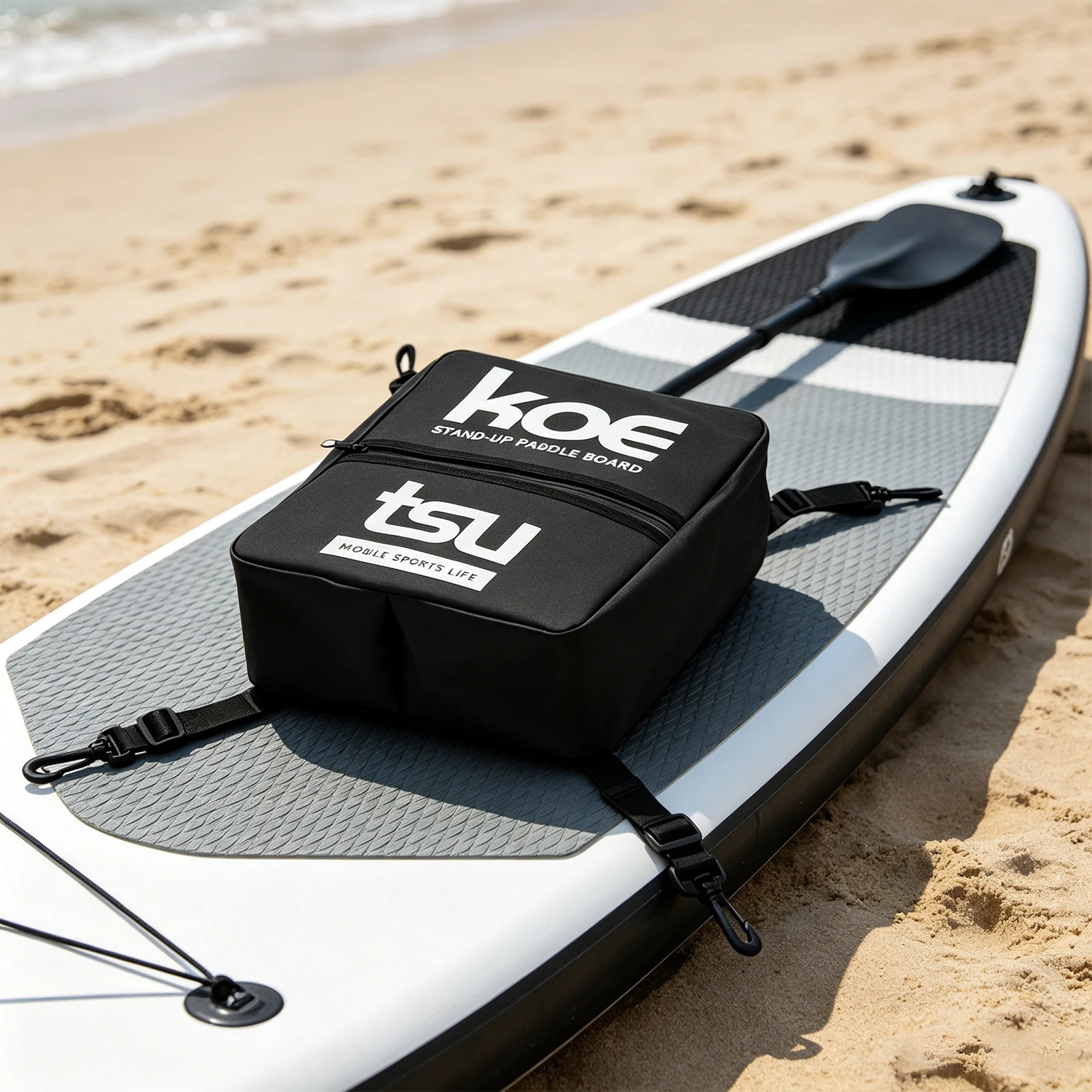 PU Insulation Storage Bag with Fixed Buckle&Front Pocket Paddleboard Deck Drinking Bags Large Capacity for Water Camping Picnic