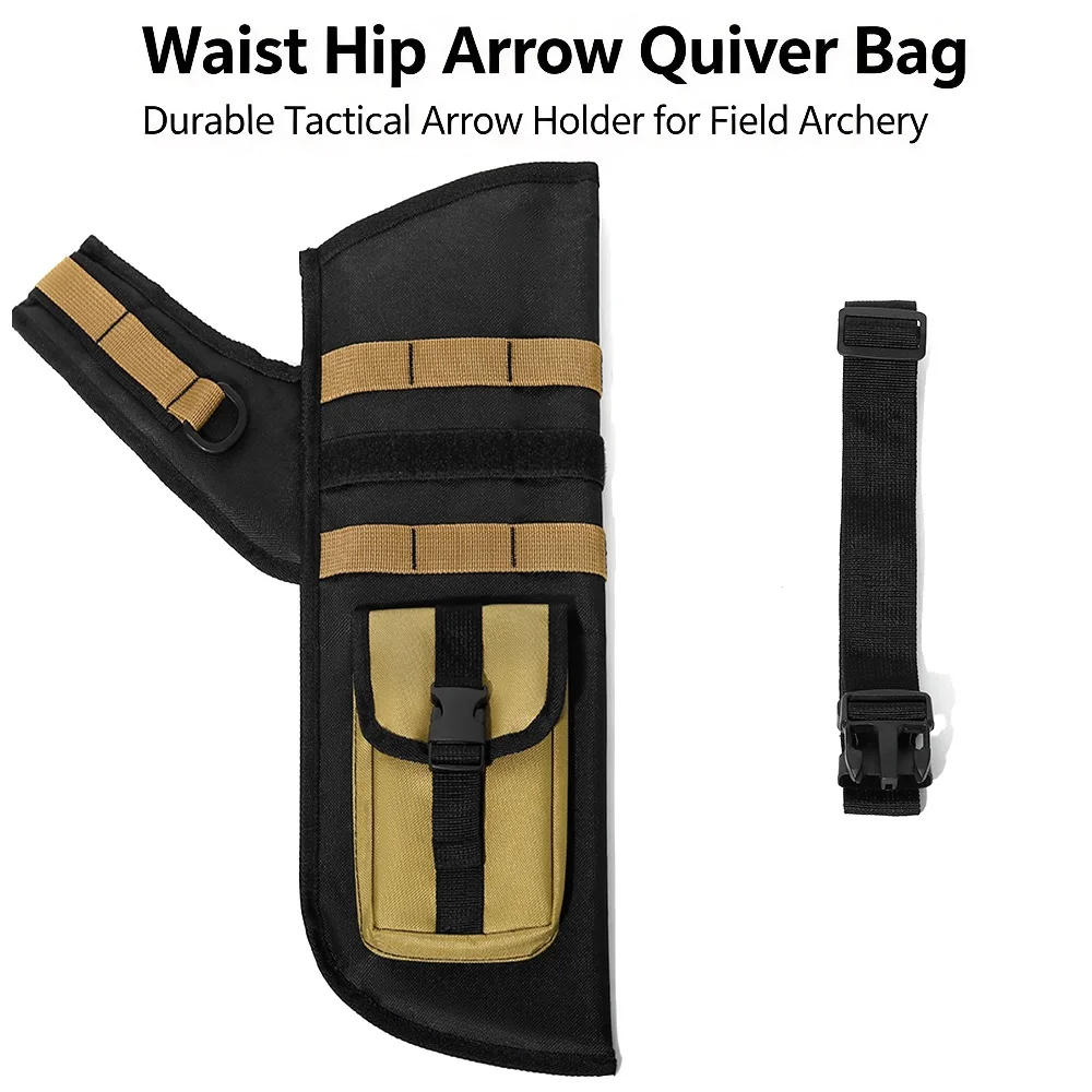 Taktischer Bogenschieß-Pfeilköcher aus Oxford-Gewebe, multifunktionale Pfeiltasche mit verstellbarem Gürtel für Outdoor-Jagd und Zielübungen.