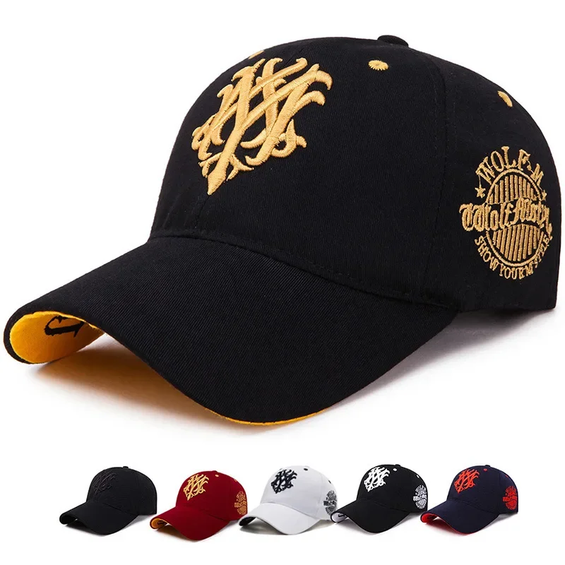 Men\'s Korean embroidery Totem fashion outdoor leisure sports duck cap Sun cap baseball cap outdoor cap fishing cap