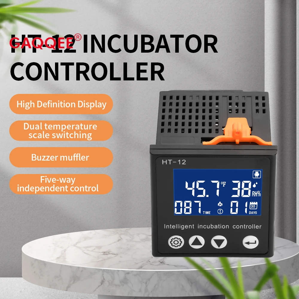 

30~39.5℃ HT-12 Temperature Controller Thermoregulator LCD Display Temperature and Humidity Controller Smart Incubator AC 220V