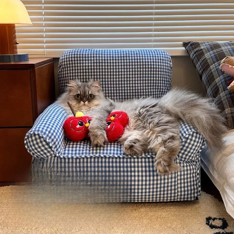 

Плетеная лежанка-диван для кошек и собак, всесезонная, со съемным и моющимся чехлом, также подходит как детский диванчик.