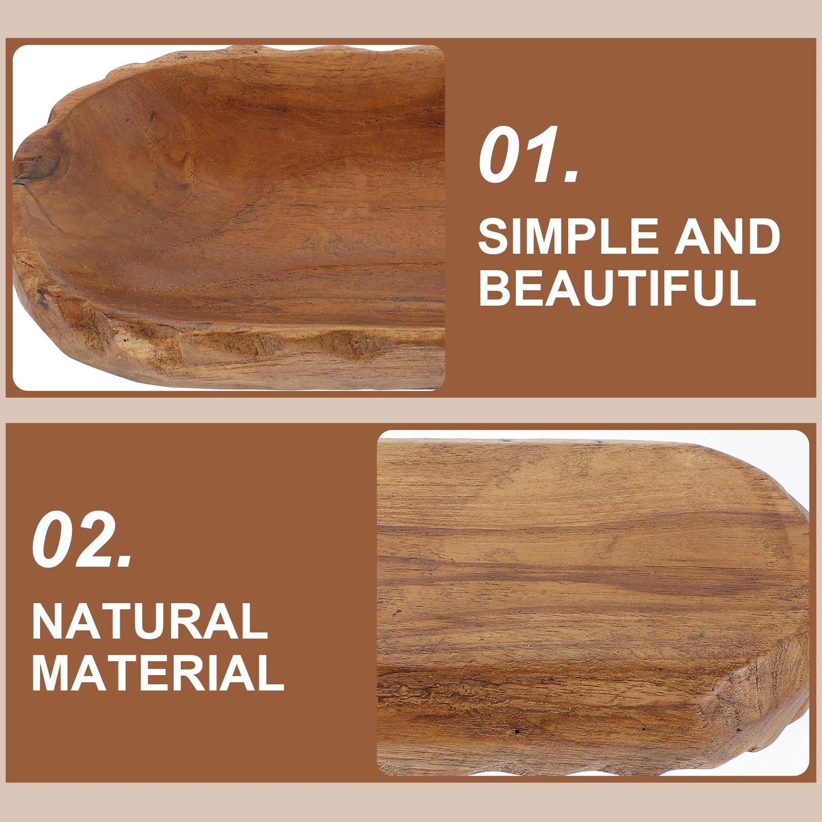 

Деревянное блюдо для фруктов с волнистыми краями, 22 см, гладкая поверхность, легко чистящиеся подносы для домашнего декора, ресторан, отель, кафе, шведский стол, прямоугольное хранение