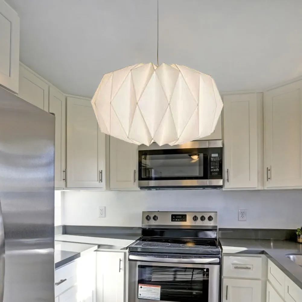Paper Lantern Shade Nordic Style Chandelier Lamp Shade Creative Hanging Lamp Cover Origami Pendant Lampshade Living Room Decor