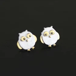 Real 925 Sterling Silver owl Earrings for Women Girls Gift Hot Fashion sterling-silver-jewelry Women Earrings