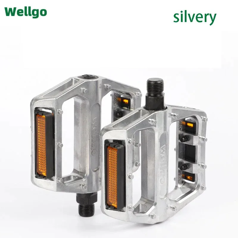 

WELLGO VB087 MTB/Road Bike Pedals Double DU Bearings Electrophoresis Aluminum Alloy Body with Boron Steel Shaft