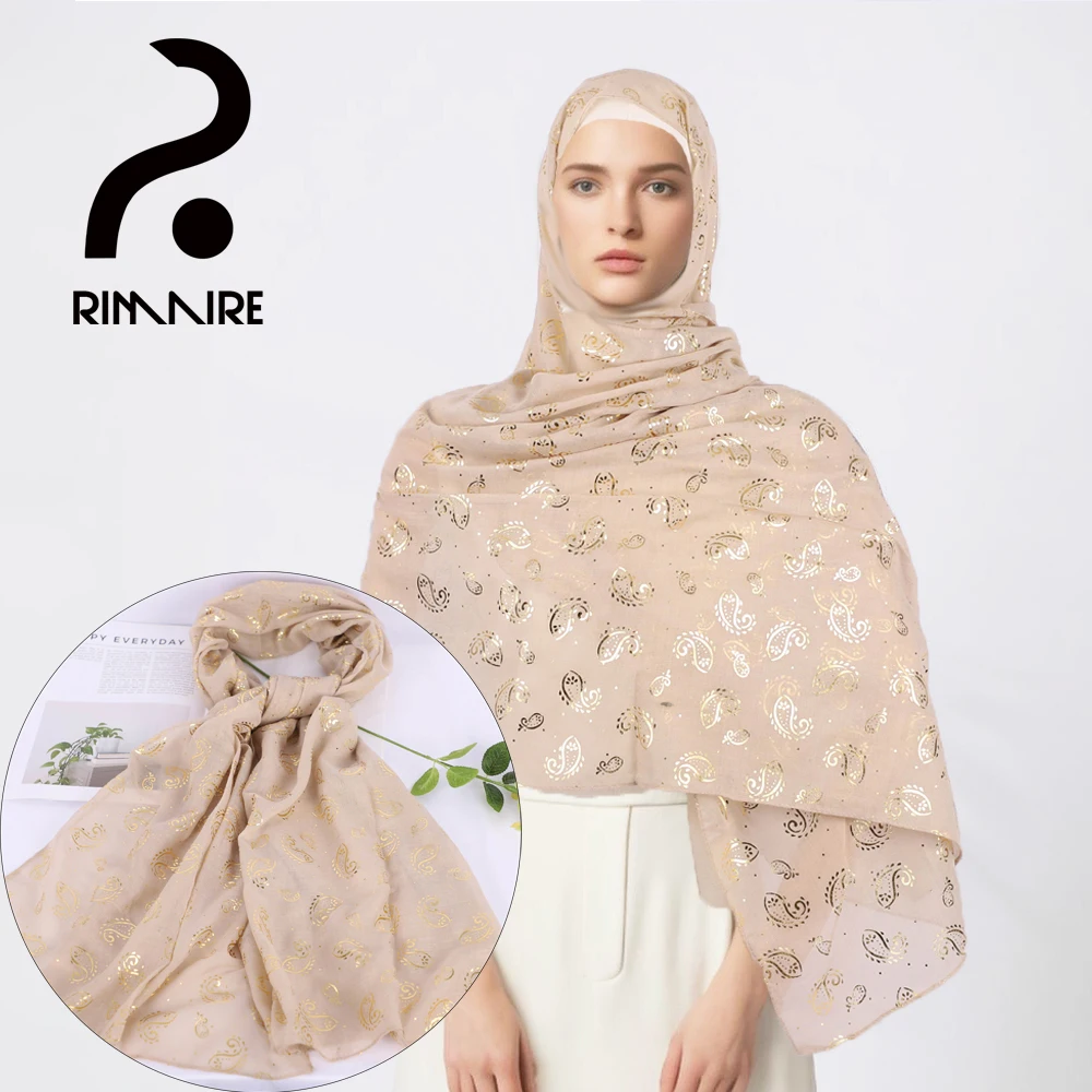 RIMAIRE Printed Voile Muslim Hijab 180*80cm Hijabs Lightweight and Breathable Hijabs for Women Fish Pattern Religion Scarf