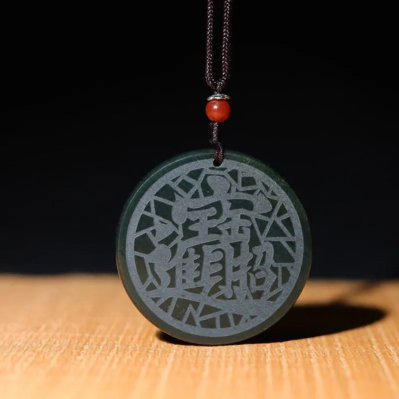 

Natural A Cargo Xinjiang Hetian Qingyu Fortune Cai Jinbao Men's Women's Gold Jade Pendant Gifts