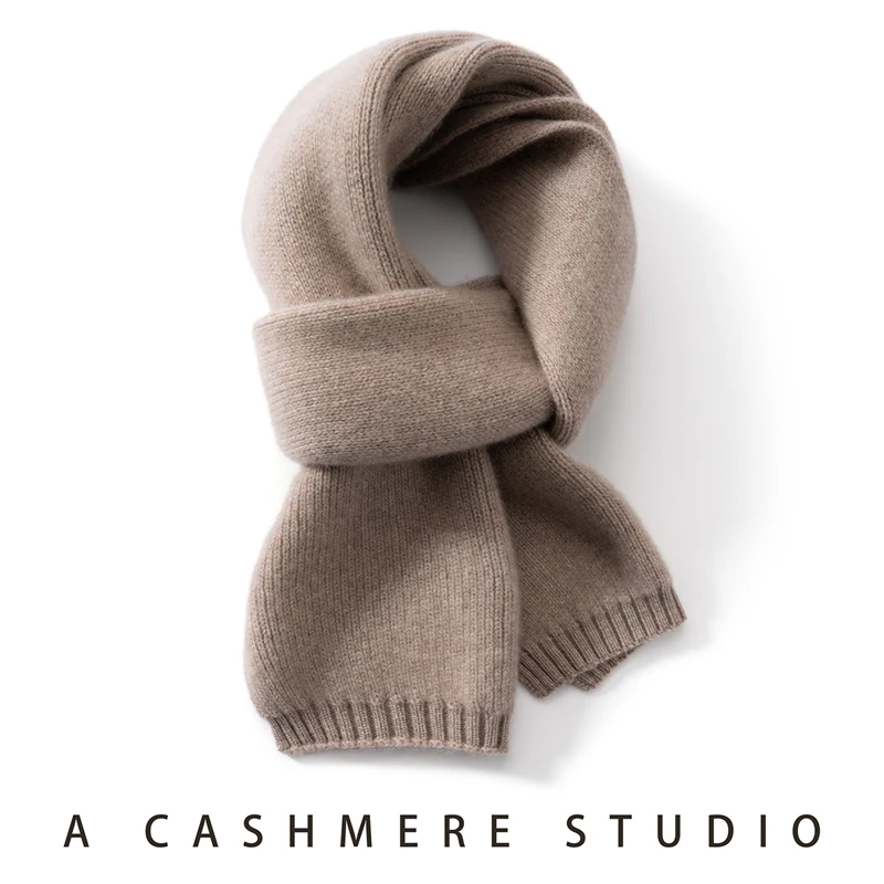 

Luxury 100% Pure Goat Cashmere Scarf for Men And Women Knitted Neck Scarf for Winter Warmth Thickened Neck Protection Scarf