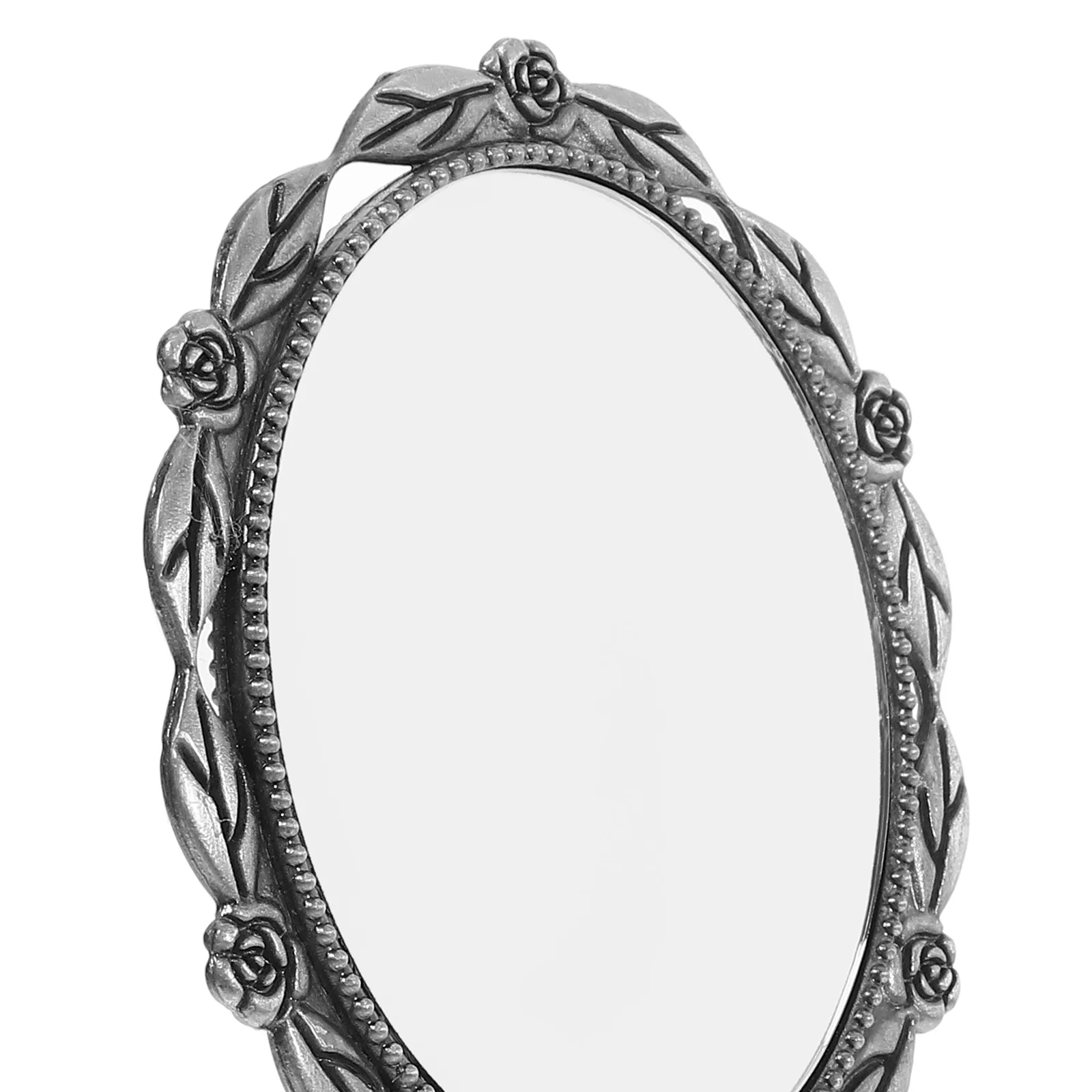 

Portable Hand Mirror Vintage Design Makeup Mirror for Women Lightweight Iron Alloy Material Clear View Smooth Surface